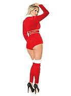 Christmas theme, costume shorts, velvet, lacing, glitter, high waist
